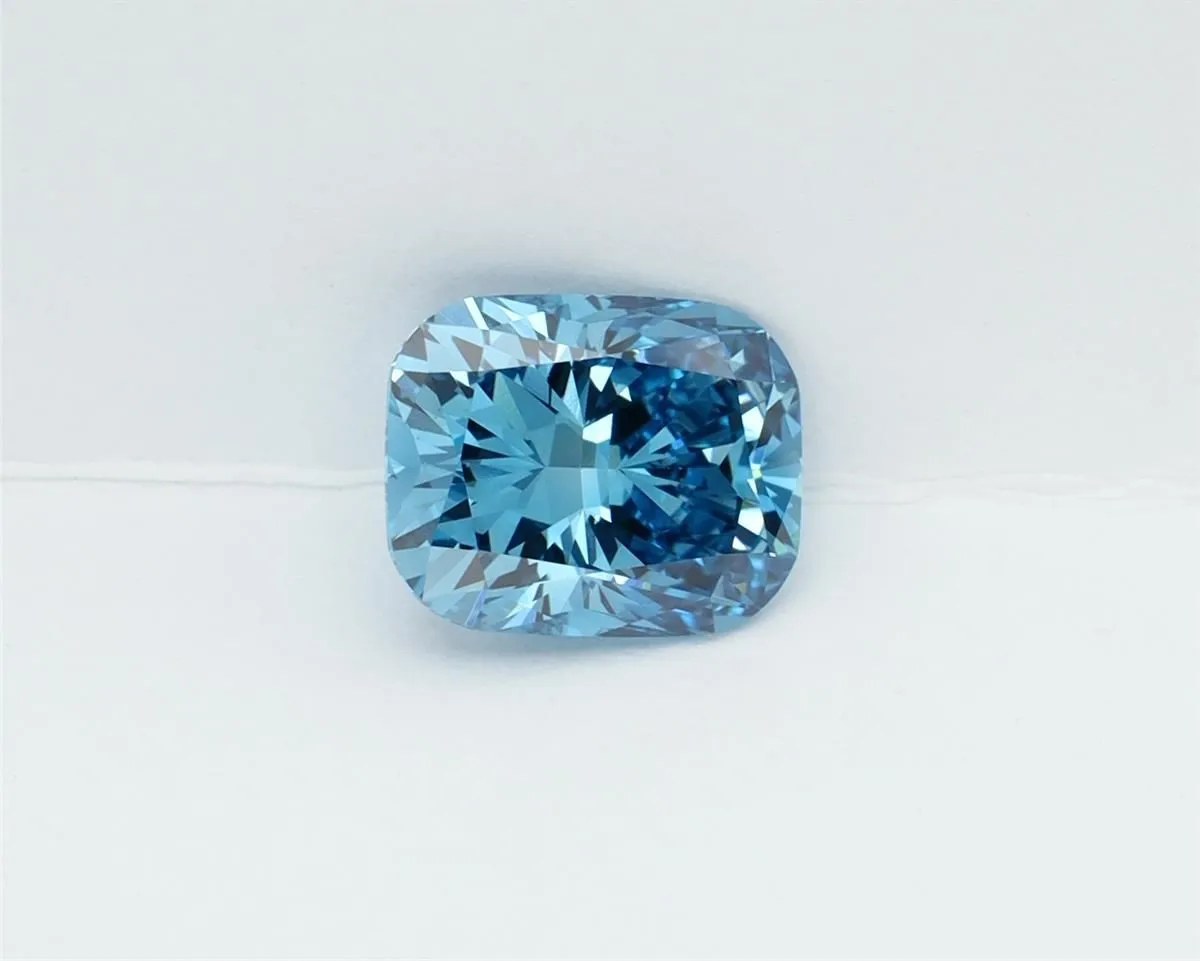 1.28ct CUSHION Fancy Vivid Blue VS1 Coloured Lab diamond