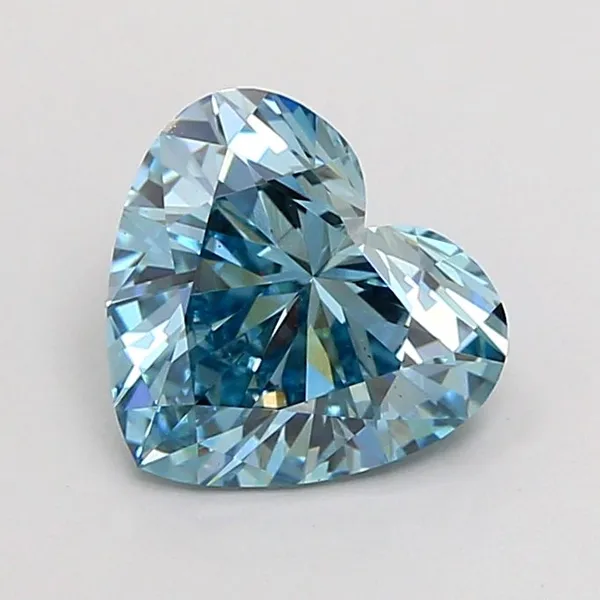 1.52ct HEART Fancy Vivid Blue VS1 Coloured Lab diamond