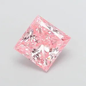 3.19ct PRINCESS Fancy Vivid Pink VS1 Coloured Lab diamond
