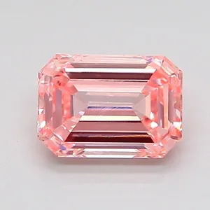 1.11ct EMERALD Fancy Intense Pink VS1 Coloured Lab diamond