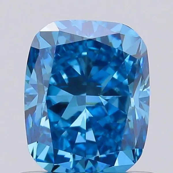 0.7ct CUSHION Fancy Vivid Blue VS1 Coloured Lab diamond