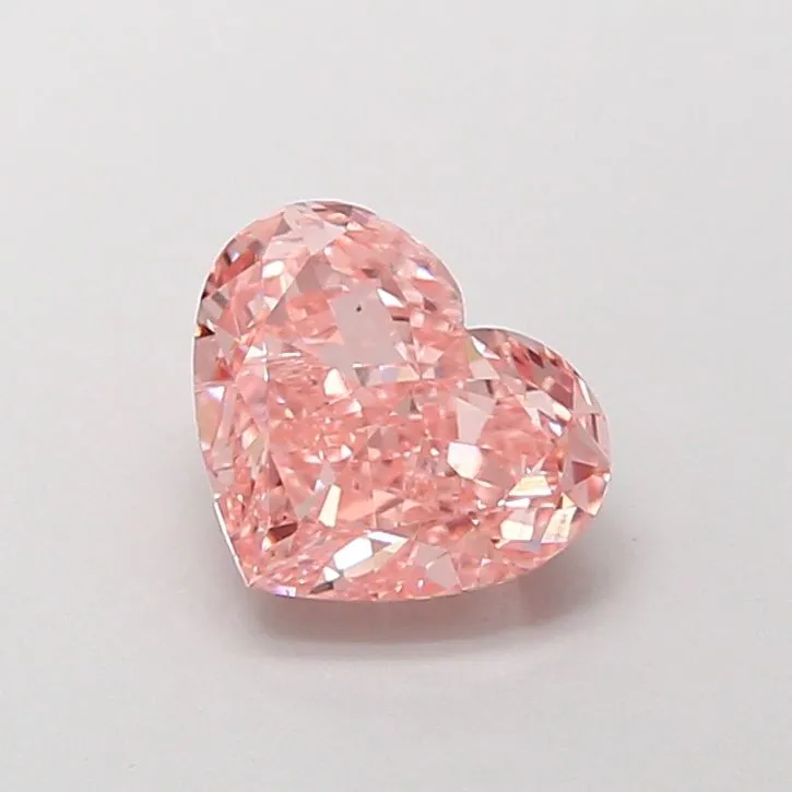 1.51ct HEART Fancy Vivid Pink VS2 Coloured Lab diamond