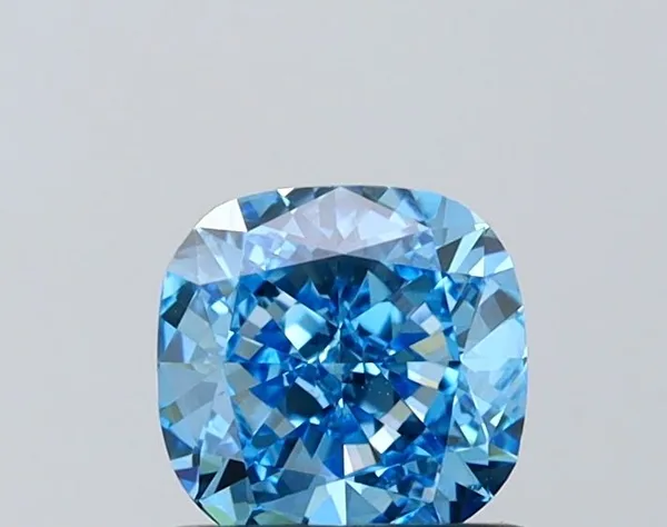 1ct CUSHION Fancy Vivid Blue VVS1 Coloured Lab diamond