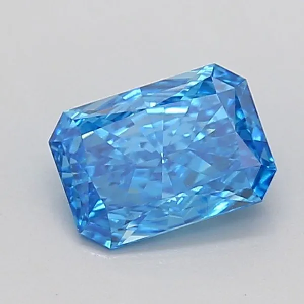 0.91ct RADIANT Fancy Vivid Blue VS2 Coloured Lab diamond