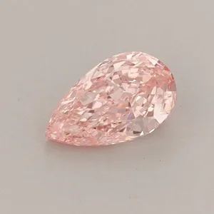 0.39ct PEAR Fancy Vivid Pink VS2 Coloured Lab diamond