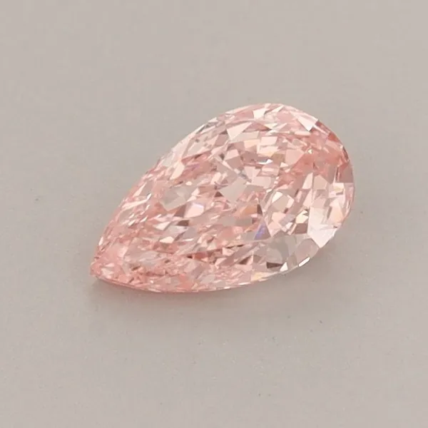 0.39ct PEAR Fancy Vivid Pink VS2 Coloured Lab diamond