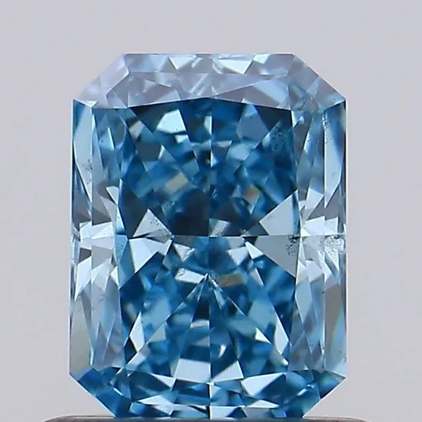 0.7ct RADIANT Fancy Vivid Blue SI1 Coloured Lab diamond