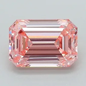 1.26ct EMERALD Fancy Intense Pink VS1 Coloured Lab diamond