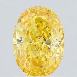 0.87ct OVAL Fancy Intense Yellow SI2 Coloured Lab diamond