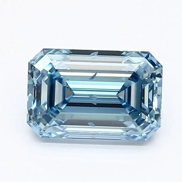 1ct EMERALD Fancy Vivid Blue SI1 Coloured Lab diamond