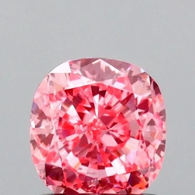 0.90ct CUSHION Fancy Vivid Pink VS1 Coloured Lab diamond