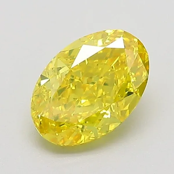 1.03ct OVAL Fancy Vivid Yellow VVS2 Coloured Lab diamond