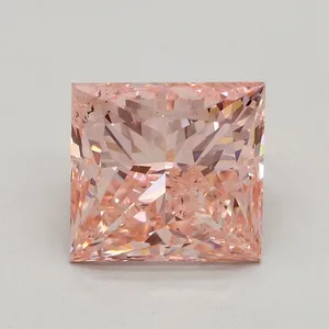 2.54ct PRINCESS Fancy Intense Pink SI2 Coloured Lab diamond