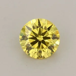 0.54ct ROUND Fancy Vivid Yellow VVS2 Coloured Lab diamond