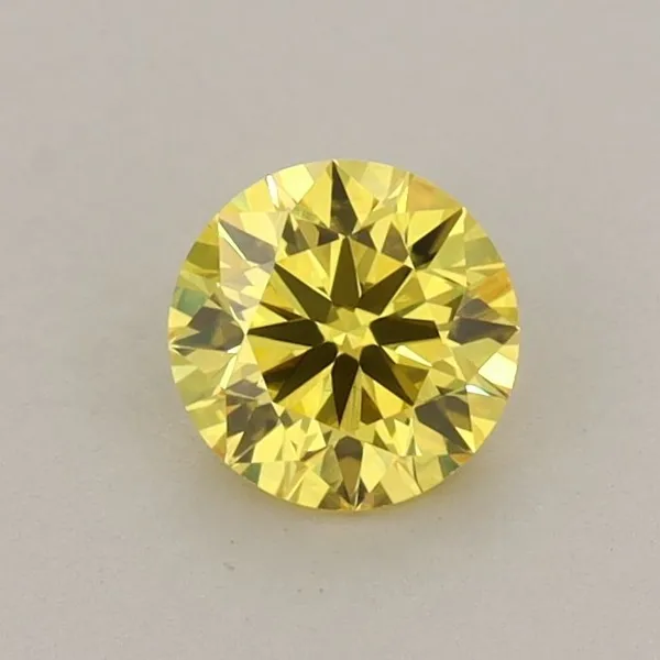 0.54ct ROUND Fancy Vivid Yellow VVS2 Coloured Lab diamond