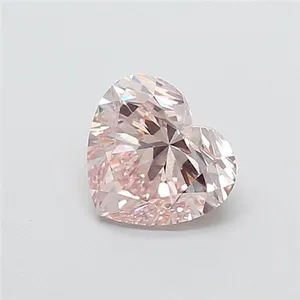 1.5ct HEART Fancy Light Brownish Pink VVS2 Coloured Lab diamond