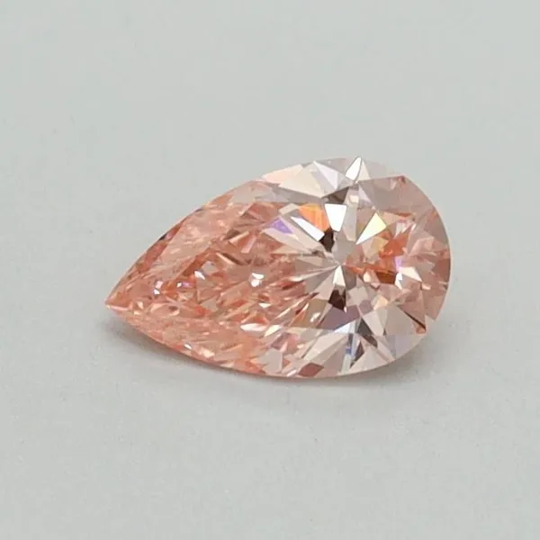 0.31ct PEAR Fancy Vivid Pink VVS2 Coloured Lab diamond