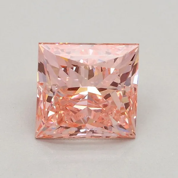 1.59ct PRINCESS Fancy Intense Pink SI1 Coloured Lab diamond