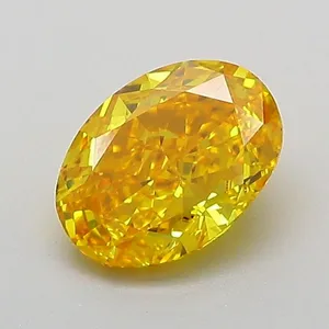0.99ct OVAL Fancy Vivid Yellow VVS2 Coloured Lab diamond