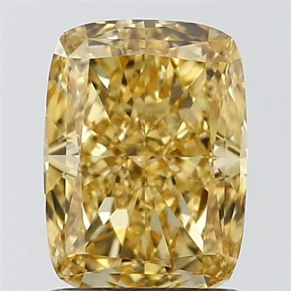 1.39ct CUSHION Fancy Vivid Yellow VVS2 Coloured Lab diamond