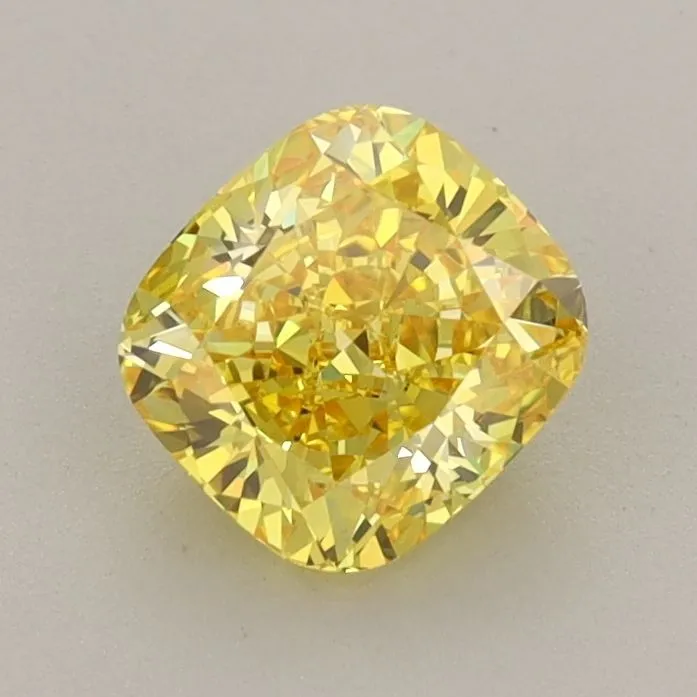 1.03ct CUSHION Fancy Vivid Yellow VS1 Coloured Lab diamond