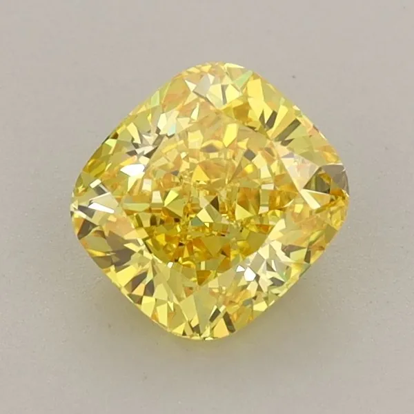 1.03ct CUSHION Fancy Vivid Yellow VS1 Coloured Lab diamond
