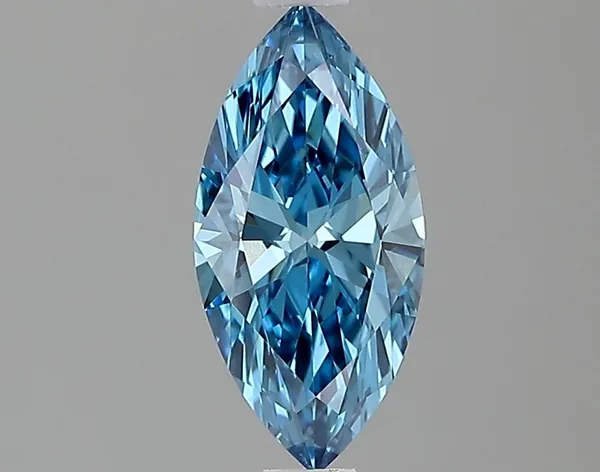 0.72ct MARQUISE Fancy Vivid Blue VVS2 Coloured Lab diamond