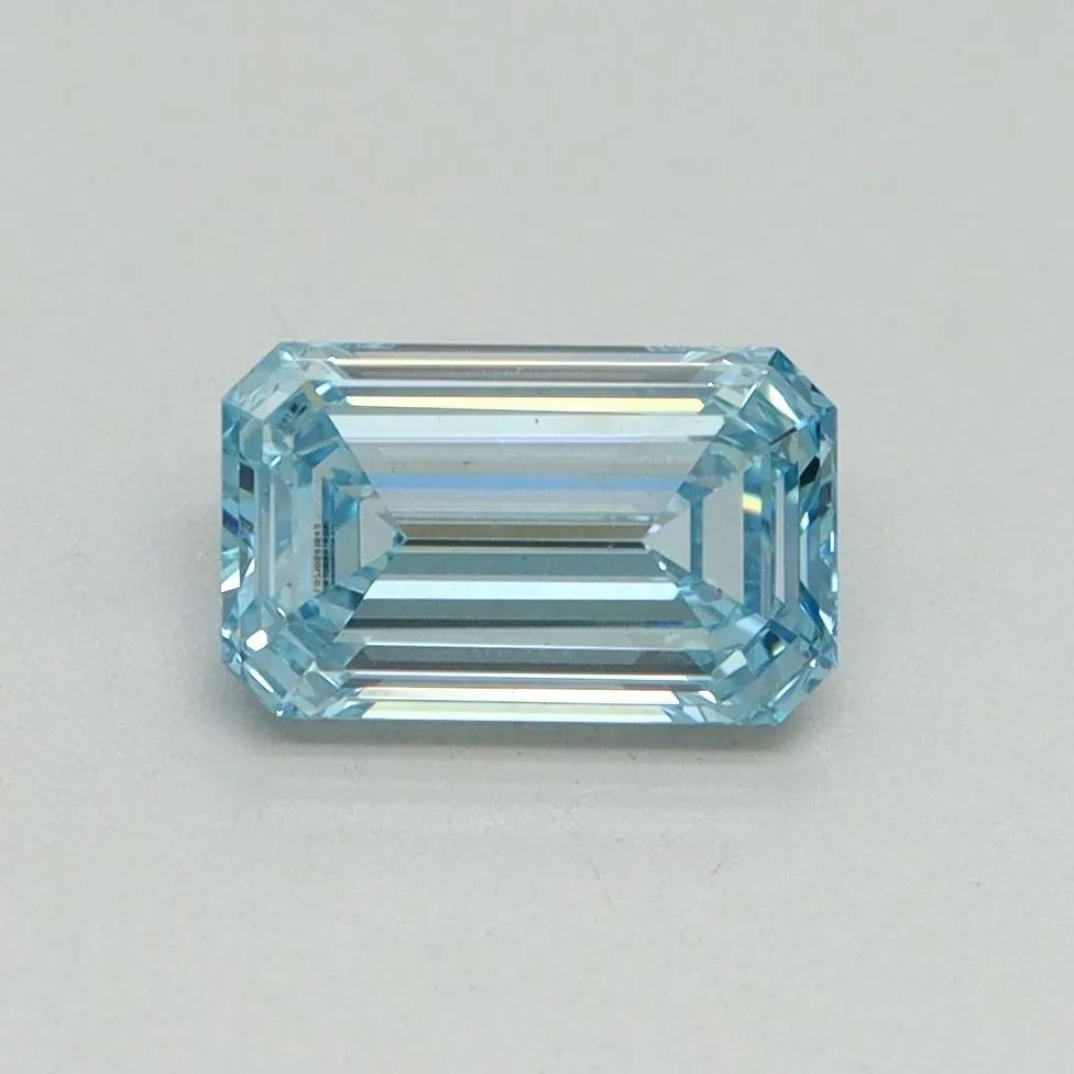 1.02ct EMERALD Fancy Vivid Blue VS1 Coloured Lab diamond