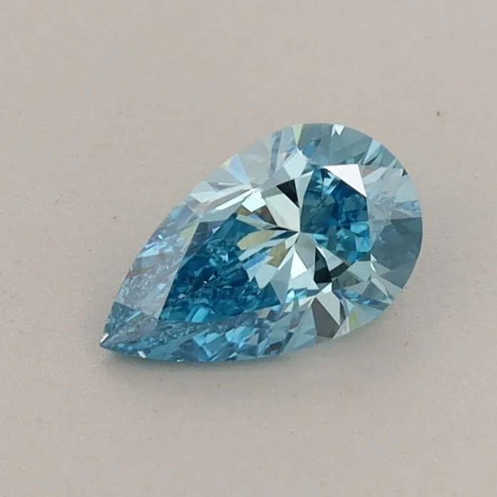 0.46ct PEAR Fancy Vivid Blue VS1 Coloured Lab diamond