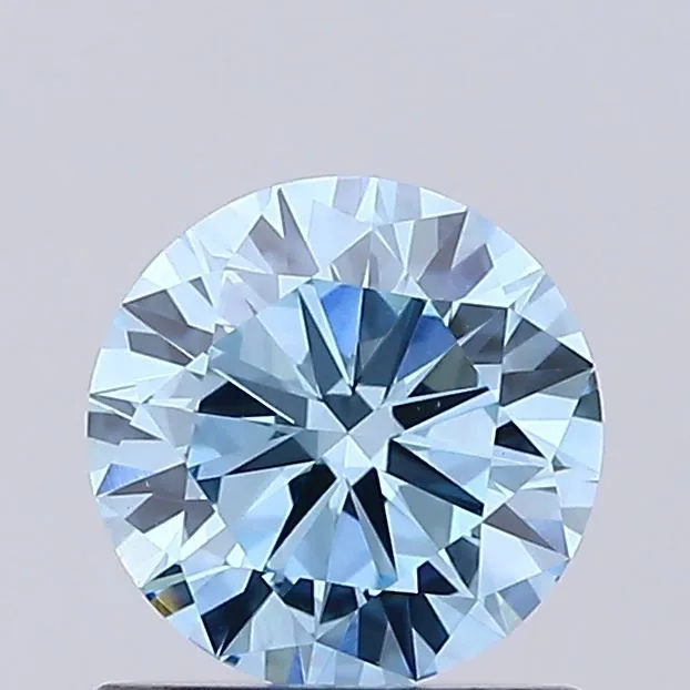 0.72ct ROUND Fancy Vivid Blue VS1 Coloured Lab diamond