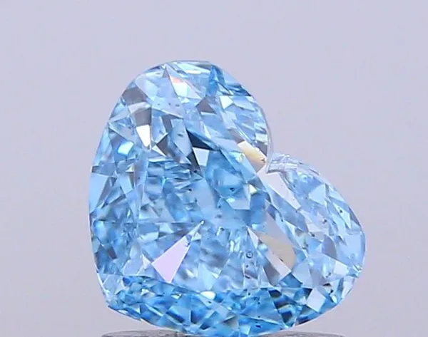 1.51ct HEART Fancy Vivid Blue SI1 Coloured Lab diamond
