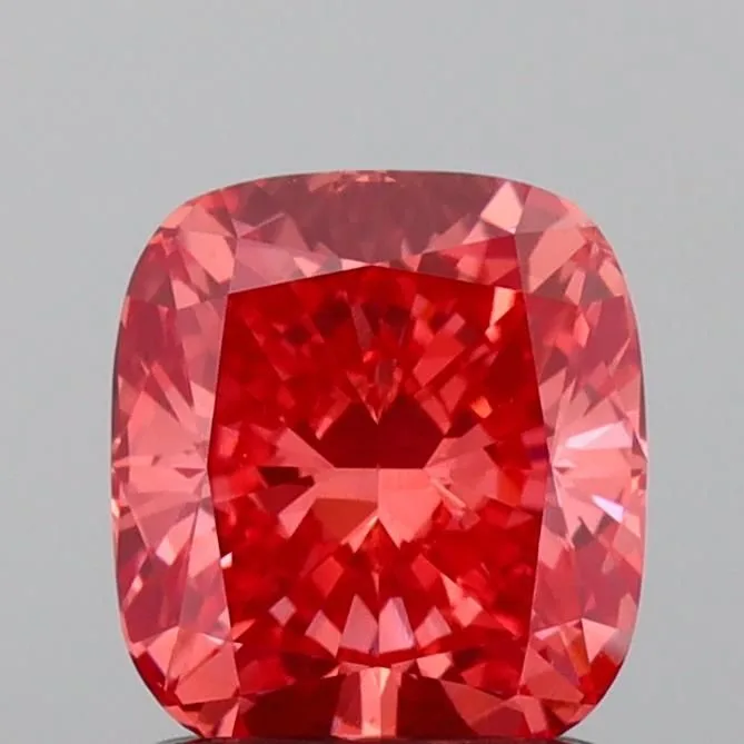1.35ct CUSHION Fancy Vivid Orangey Pink VS1 Coloured Lab diamond
