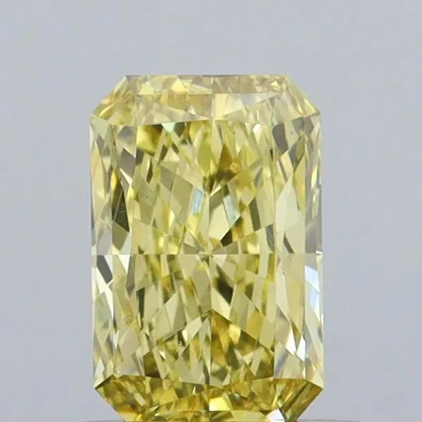 0.62ct RADIANT Fancy Intense Yellow VS1 Coloured Lab diamond