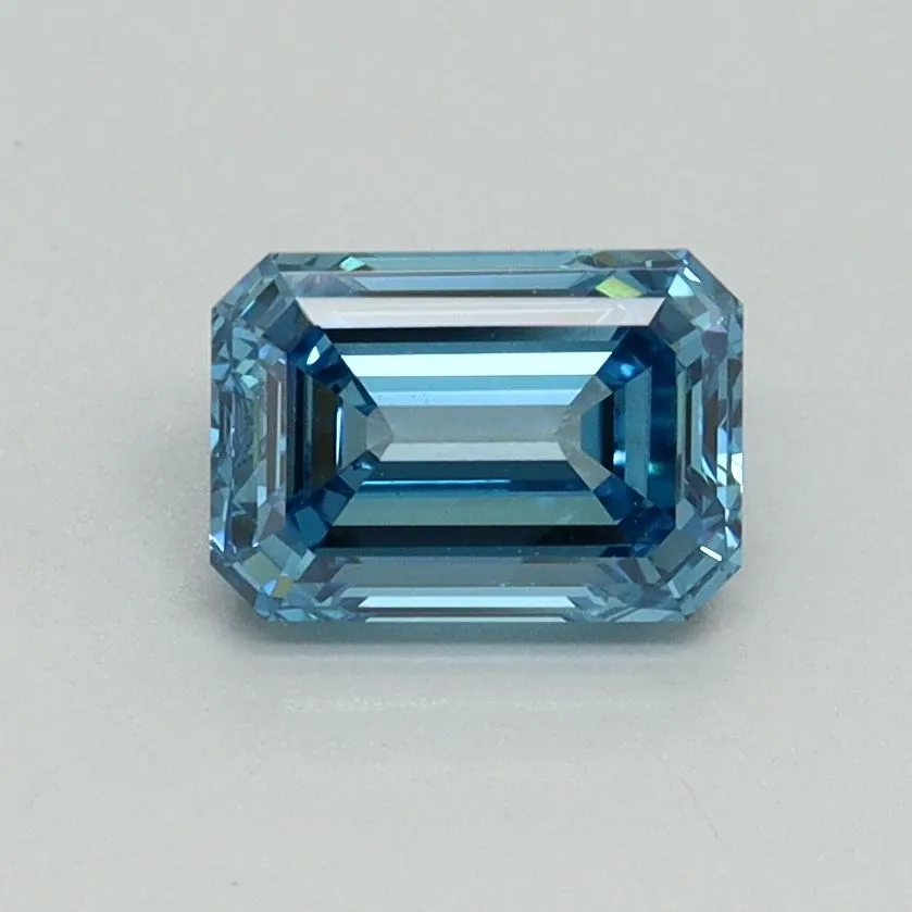 1.01ct EMERALD Fancy Vivid Blue VVS2 Coloured Lab diamond