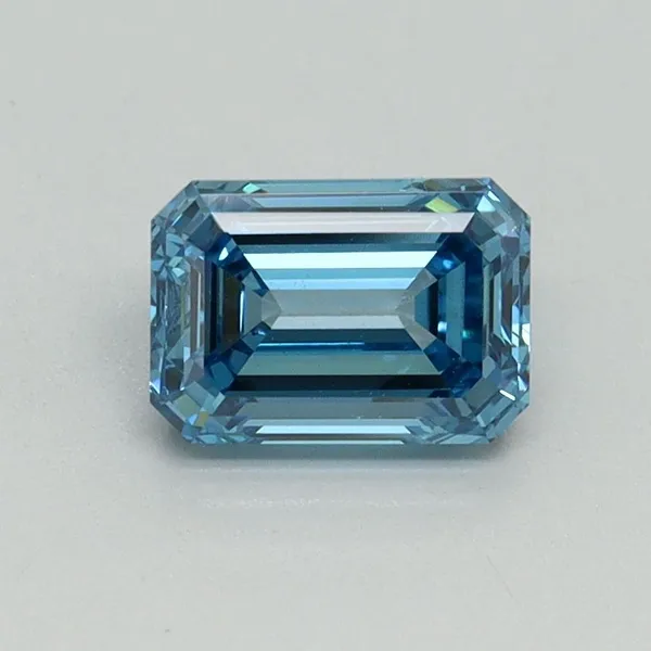 1.01ct EMERALD Fancy Vivid Blue VVS2 Coloured Lab diamond