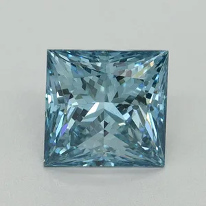 1.58ct PRINCESS Fancy Vivid Blue VS1 Coloured Lab diamond