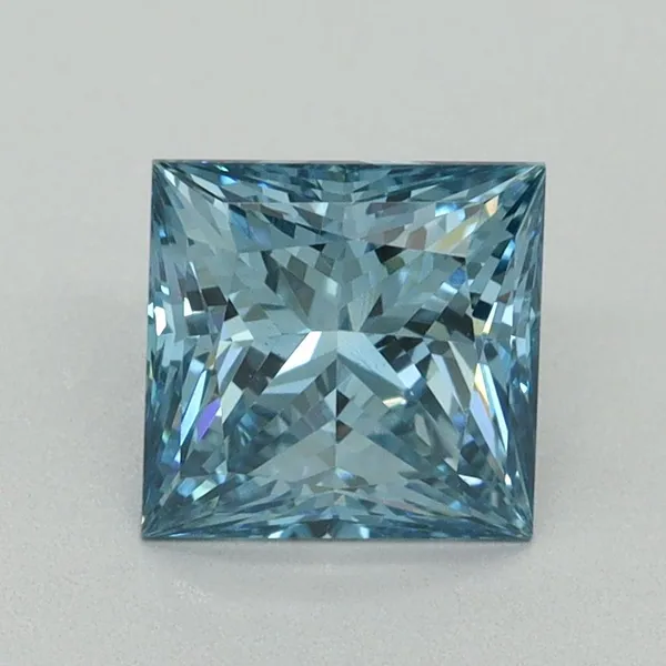 1.58ct PRINCESS Fancy Vivid Blue VS1 Coloured Lab diamond