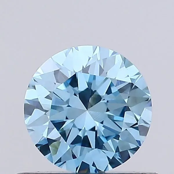 0.53ct ROUND Fancy Vivid Blue VVS2 Coloured Lab diamond