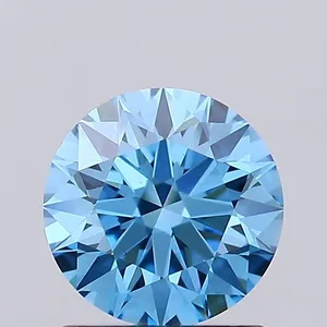 1.03ct ROUND Fancy Vivid Blue VS1 Coloured Lab diamond