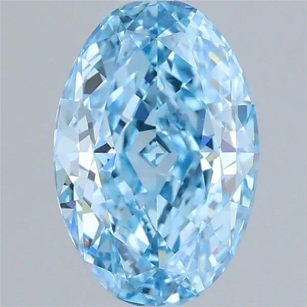 1.12ct OVAL Fancy Vivid Blue VVS2 Coloured Lab diamond