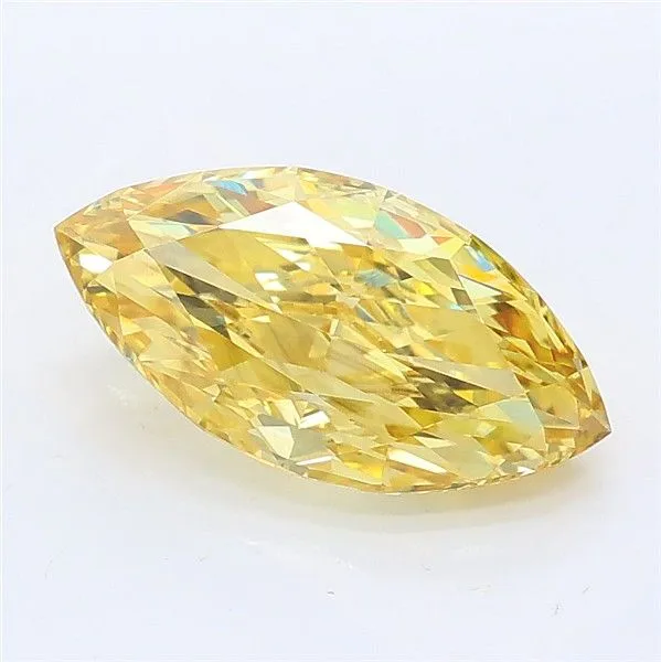 2.20ct MARQUISE Fancy Intense Yellow VS1 Coloured Lab diamond