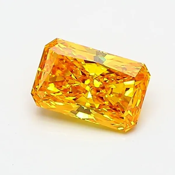0.75ct RADIANT Fancy Vivid Yellow VVS1 Coloured Lab diamond