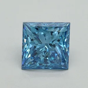 1.05ct PRINCESS Fancy Vivid Blue VS2 Coloured Lab diamond
