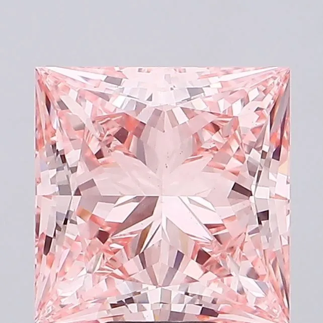 9.10ct PRINCESS Fancy Vivid Pink VS1 Coloured Lab diamond