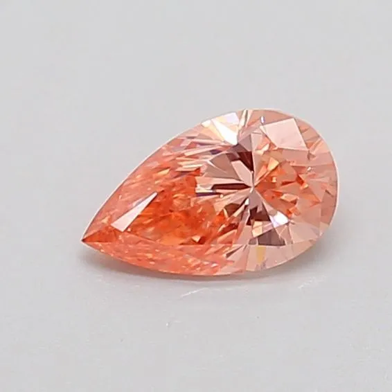 0.37ct PEAR Fancy Vivid Orangey Pink VS1 Coloured Lab diamond