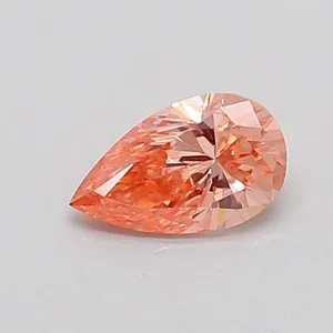 0.37ct PEAR Fancy Vivid Orangey Pink VS1 Coloured Lab diamond
