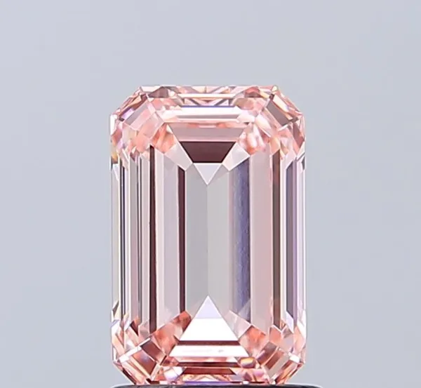 1.55ct EMERALD Fancy Intense Pink VS1 Coloured Lab diamond