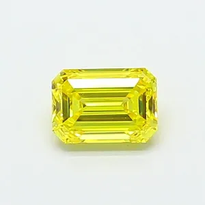 0.5ct EMERALD Fancy Vivid Yellow VVS2 Coloured Lab diamond
