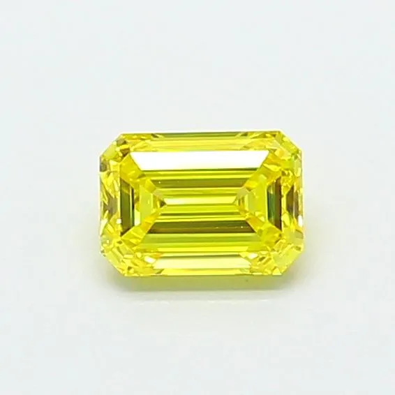 0.5ct EMERALD Fancy Vivid Yellow VVS2 Coloured Lab diamond