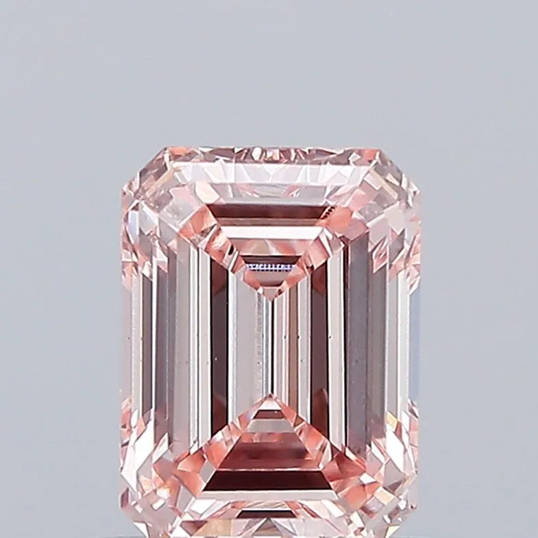 1.00ct EMERALD Fancy Intense Pink VS2 Coloured Lab diamond